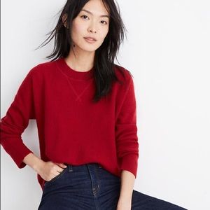 Madewell Cashmere Sweatshirt in Crimson Red